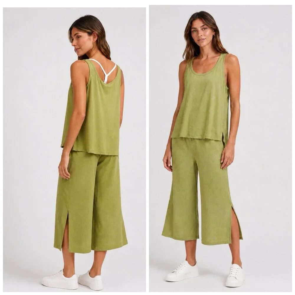 Lululemon Tank Top Jumpsuit In Bronze Green Women Size 4 Athleisure Loungewear